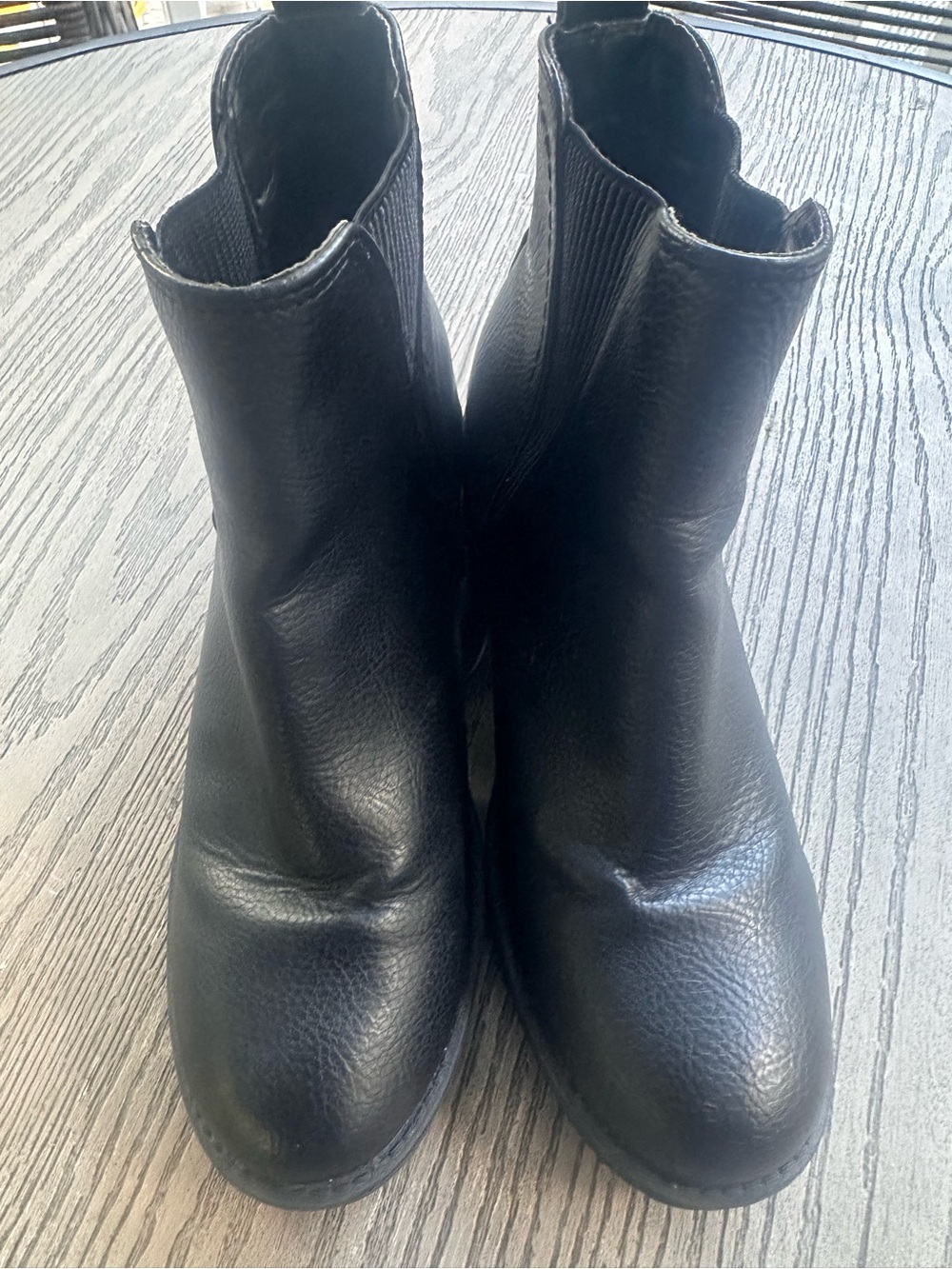 MIA Black Leather Chelsea Ankle Boots